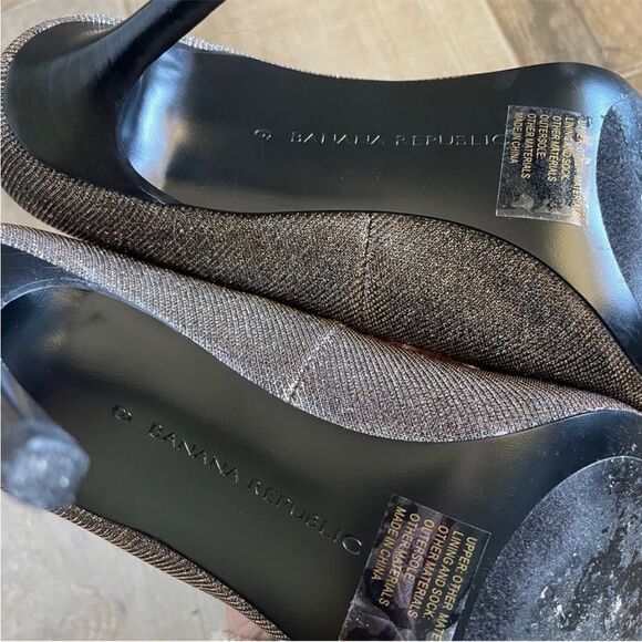 Banana Republic Hello Sole Mate Gold Metallic Heels size 6 Glitter Stiletto Pump - Picture 9 of 12